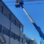 3階建てアパートの棟板金修繕工事